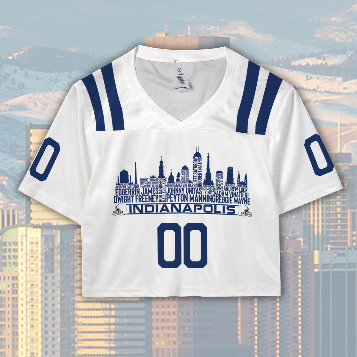 Indianapolis Jersey Custom Football Greatest Of All Time Team Legends Indianapolis City Skyline Jersey Shirt Personalized Embroidery Name Number