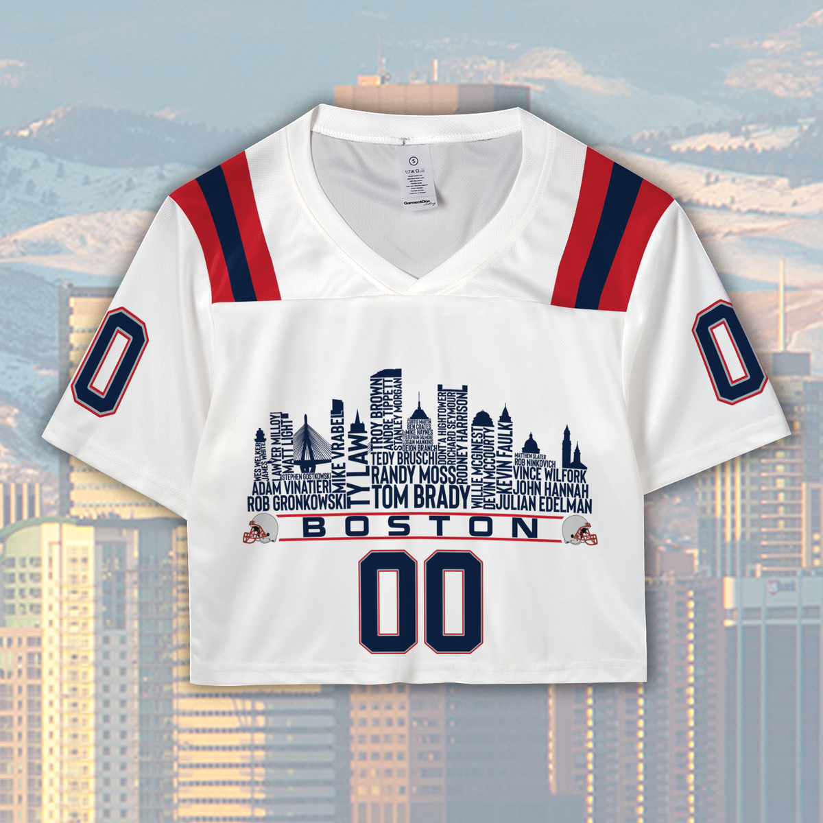 New England Jersey Custom Football Greatest Of All Time Team Legends Boston City Skyline Jersey Shirt Personalized Embroidery Name Number