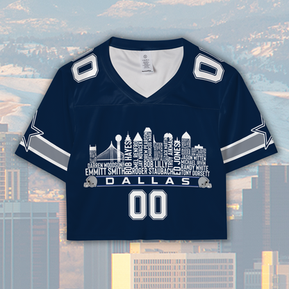 Dallas Custom Football Jersey Greatest Of All Time Team Legends Dallas City Skyline Shirt Personalized Embroidery Name Number
