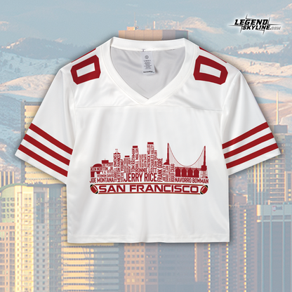 San Francisco Custom Football Jersey Greatest Of All Time Team Legends San Francisco City Skyline Shirt Personalized Embroidery Name Number