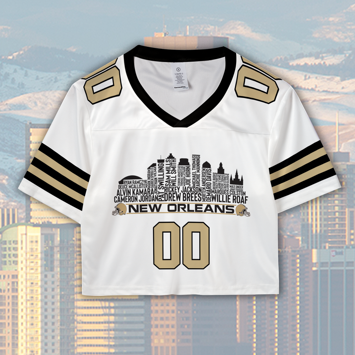 New Orleans Jersey Custom Football Greatest Of All Time Team Legends New Orleans City Skyline Jersey Shirt Personalized Embroidery Name Number