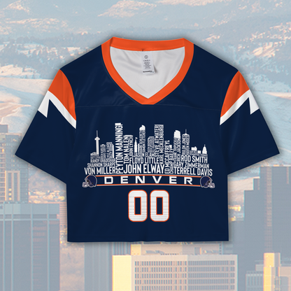 Denver Custom Football Jersey Greatest Of All Time Team Legends Denver City Skyline Shirt Personalized Embroidery Name Number