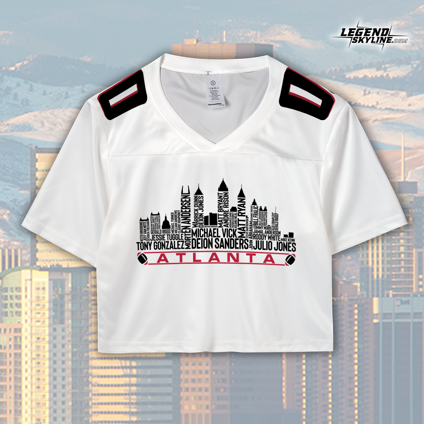 Atlanta Jersey Custom Football Greatest Of All Time Team Legends Atlanta City Skyline Jersey Shirt, Personalized Embroidery Name Number