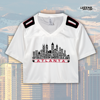 Atlanta Jersey Custom Football Greatest Of All Time Team Legends Atlanta City Skyline Jersey Shirt, Personalized Embroidery Name Number