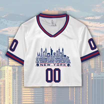 New York Jersey Custom Football Greatest Of All Time Team Legends New York City Skyline Jersey Shirt Personalized Embroidery Name Number