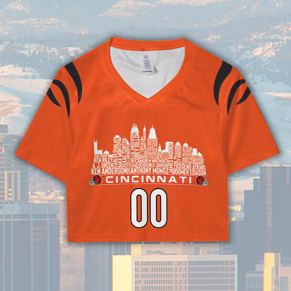 Cincinnati Jersey Custom Football Greatest Of All Time Team Legends Cincinnati City Skyline Jersey Shirt Personalized Embroidery Name Number