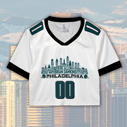 Philadelphia Custom Football Jersey Greatest Of All Time Team Legends Philadelphia City Skyline Shirt Personalized Embroidery Name Number