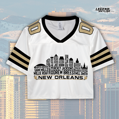 New Orleans Jersey Custom Football Greatest Of All Time Team Legends New Orleans City Skyline Jersey Shirt, Personalized Embroidery Name Number
