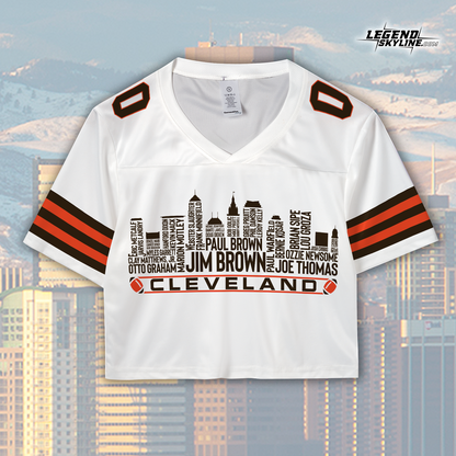 Cleveland Jersey Custom Football Greatest Of All Time Team Legends Cleveland City Skyline Jersey Shirt, Personalized Embroidery Name Number