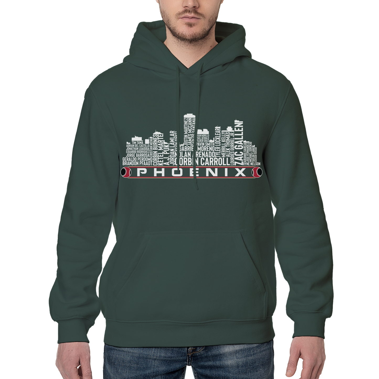 Arizona Baseball Team Current Roster Phoenix City Skyline Shirts
