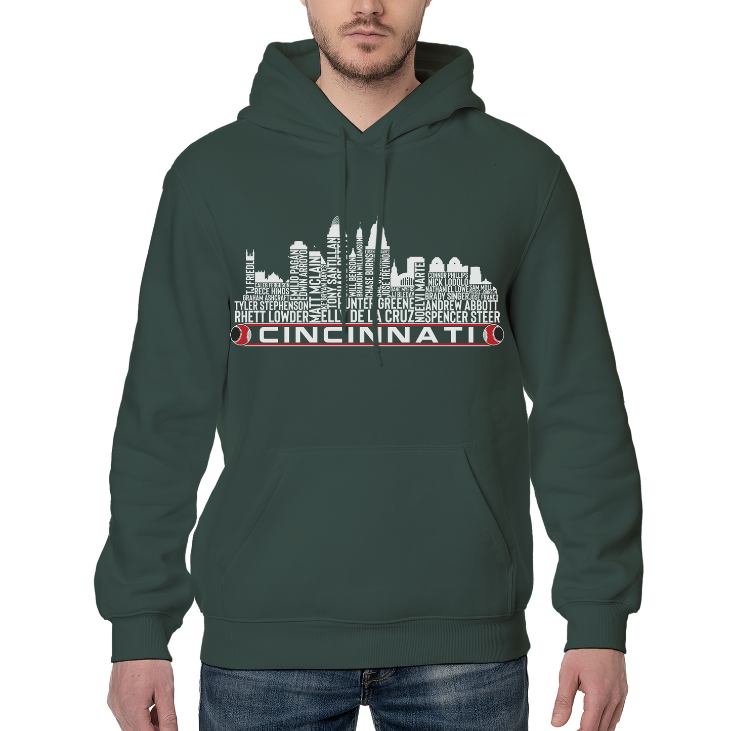 Cincinnati Baseball Team Current Roster Cincinnati City Skyline Shirts