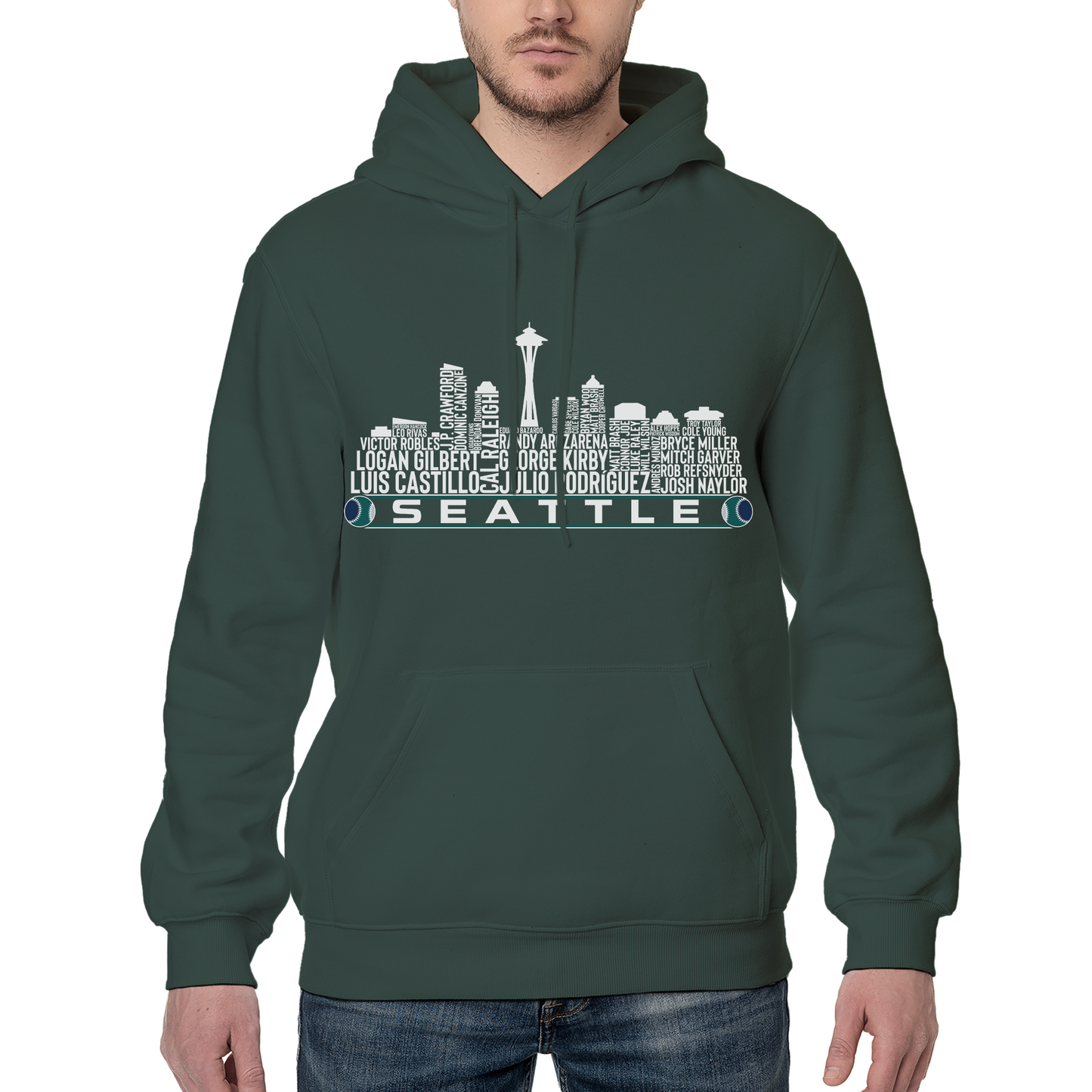 Seattle Baseball Team Current Roster Seattle City Skyline Shirts