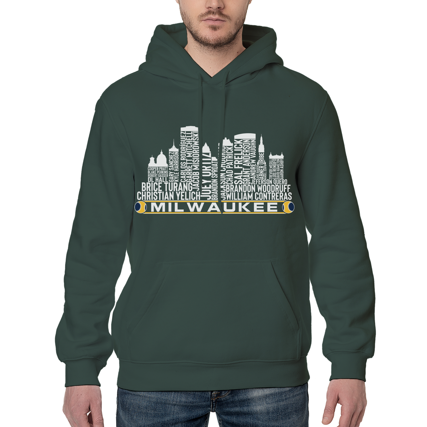 Milwaukee Baseball Team Current Roster Milwaukee City Skyline Shirts