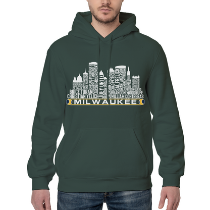 Milwaukee Baseball Team Current Roster Milwaukee City Skyline Shirts