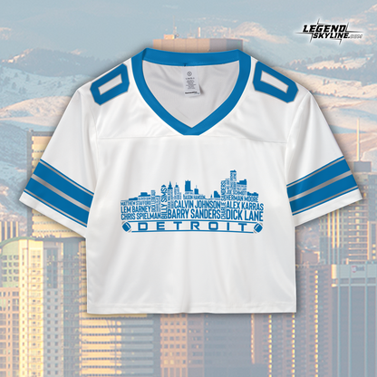 Detroit Jersey Custom Football Greatest Of All Time Team Legends Detroit City Skyline Jersey Shirt, Personalized Embroidery Name Number