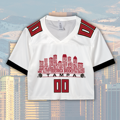 Tampa Bay Custom Football Greatest Of All Time Team Legends Tampa Bay City Skyline Jersey Shirt Personalized Embroidery Name Number