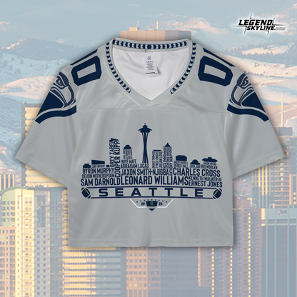 Seattle Football Jersey Custom Legacy Roster 2025 Seattle City Skyline Personalized Embroidery Name Number Shirts