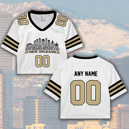 New Orleans Jersey Custom Football Greatest Of All Time Team Legends New Orleans City Skyline Jersey Shirt Personalized Embroidery Name Number