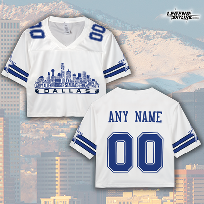 Dallas Custom Football Jersey Greatest Of All Time Team Legends, Dallas City Skyline Shirt, Personalized Embroidery Name Number