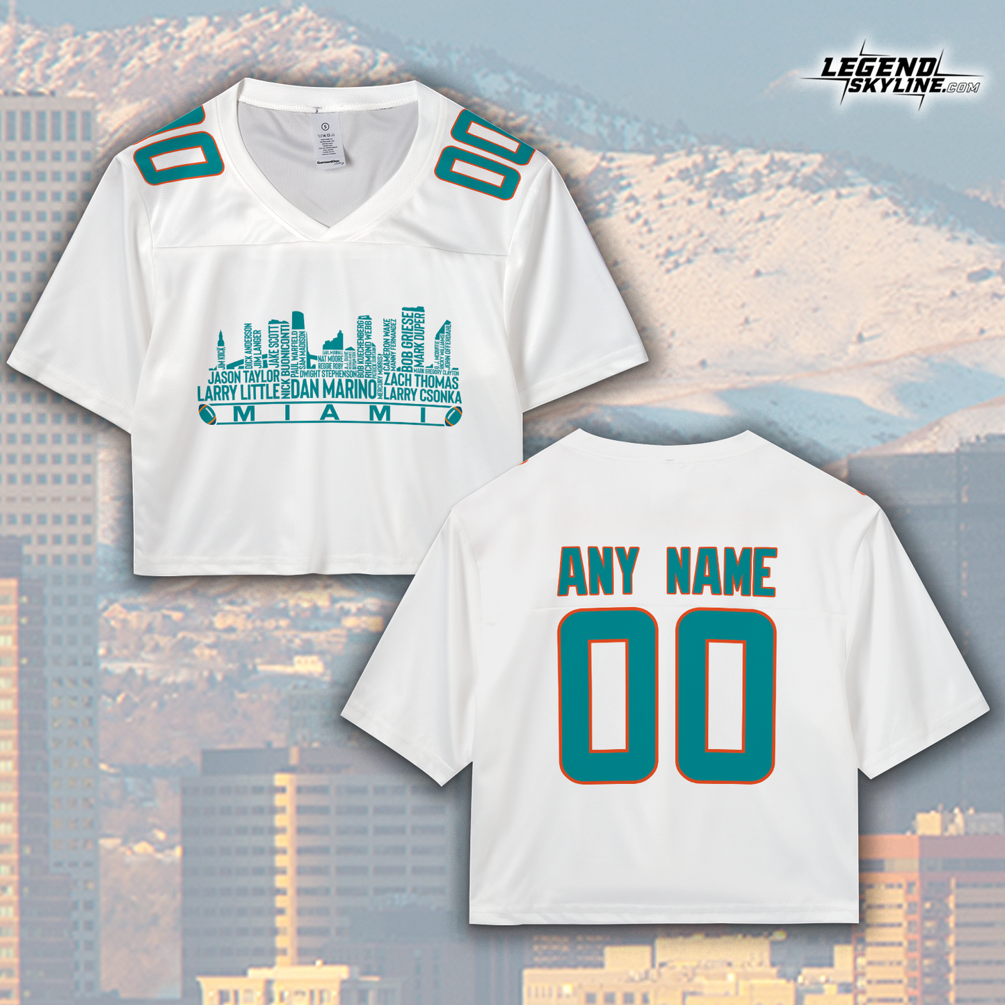 Miami Jersey Custom Football Greatest Of All Time Team Legends Miami City Skyline Jersey Shirt Personalized Embroidery Name Number
