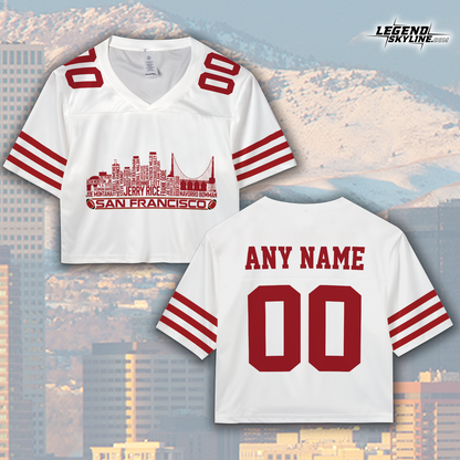 San Francisco Custom Football Jersey Greatest Of All Time Team Legends San Francisco City Skyline Shirt Personalized Embroidery Name Number