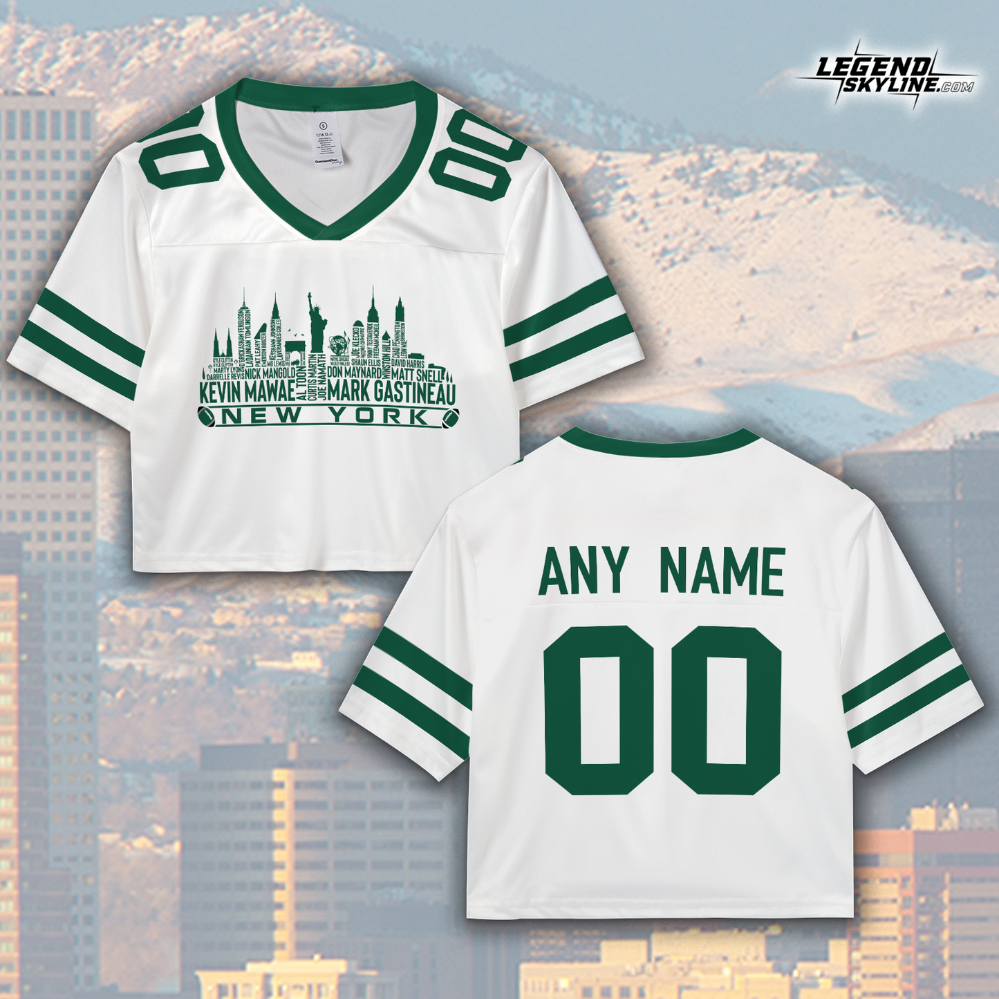 New York Jersey Custom Football Greatest Of All Time Team Legends New York City Skyline Jersey Shirt Personalized Embroidery Name Number