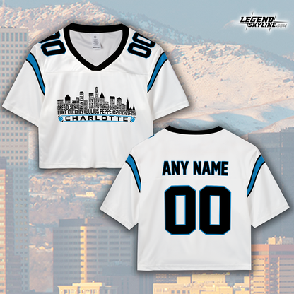 Carolina Jersey Custom Football Greatest Of All Time Team Legends Charlotte City Skyline Jersey Shirt, Personalized Embroidery Name Number