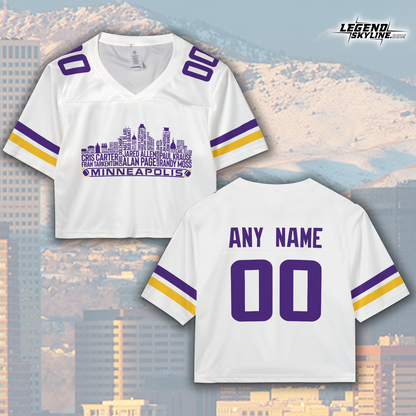 Minnesota Jersey Custom Football Greatest Of All Time Team Legends Minnesota City Skyline Jersey Shirt, Personalized Embroidery Name Number