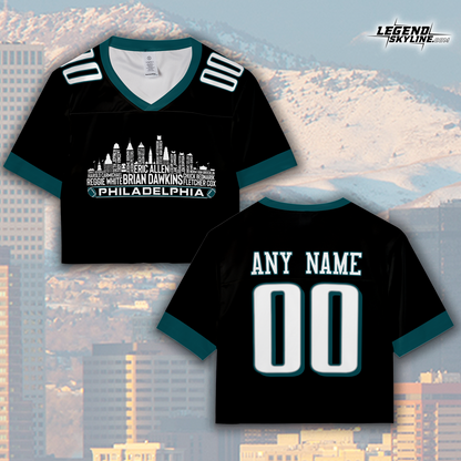 Philadelphia Custom Football Jersey Greatest Of All Time Team Legends, Philadelphia City Skyline Shirt, Personalized Embroidery Name Number