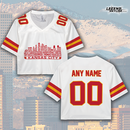 Kansas Jersey Custom Football Greatest Of All Time Team Legends Kansas City Skyline Jersey Shirt, Personalized Embroidery Name Number