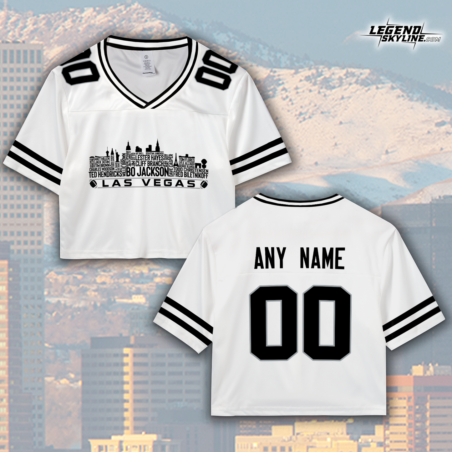 Las Vegas Jersey Custom Football Greatest Of All Time Team Legends Las Vegas City Skyline Jersey Shirt, Personalized Embroidery Name Number