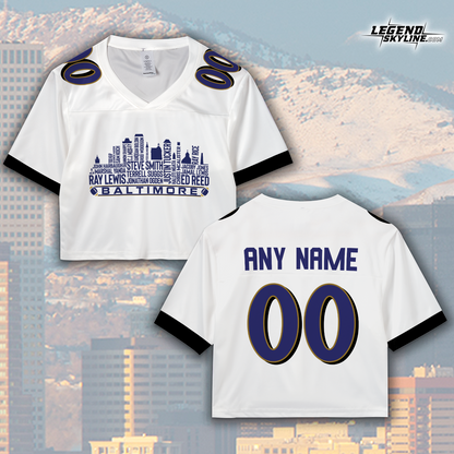 Baltimore Jersey Custom Football Greatest Of All Time Team Legends Baltimore City Skyline Jersey Shirt, Personalized Embroidery Name Number