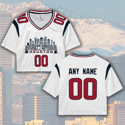 Houston Jersey Custom Football Greatest Of All Time Team Legends Houston City Skyline Jersey Shirt Personalized Embroidery Name Number