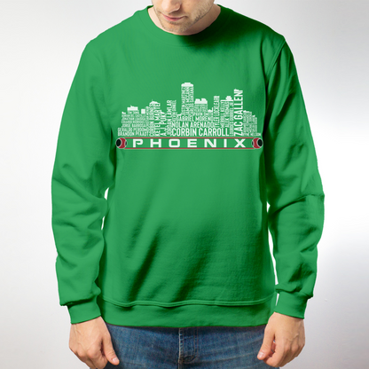 Arizona Baseball Team Current Roster Phoenix City Skyline Shirts