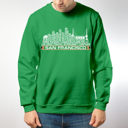 San Francisco Baseball Team Current Roster San Francisco City Skyline Shirts