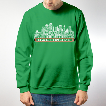 Baltimore Baseball Team Current Roster Baltimore City Skyline Shirts