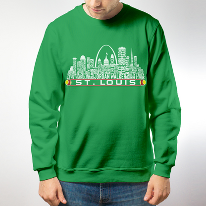 St. Louis Baseball Team Current Roster St. Louis City Skyline Shirts