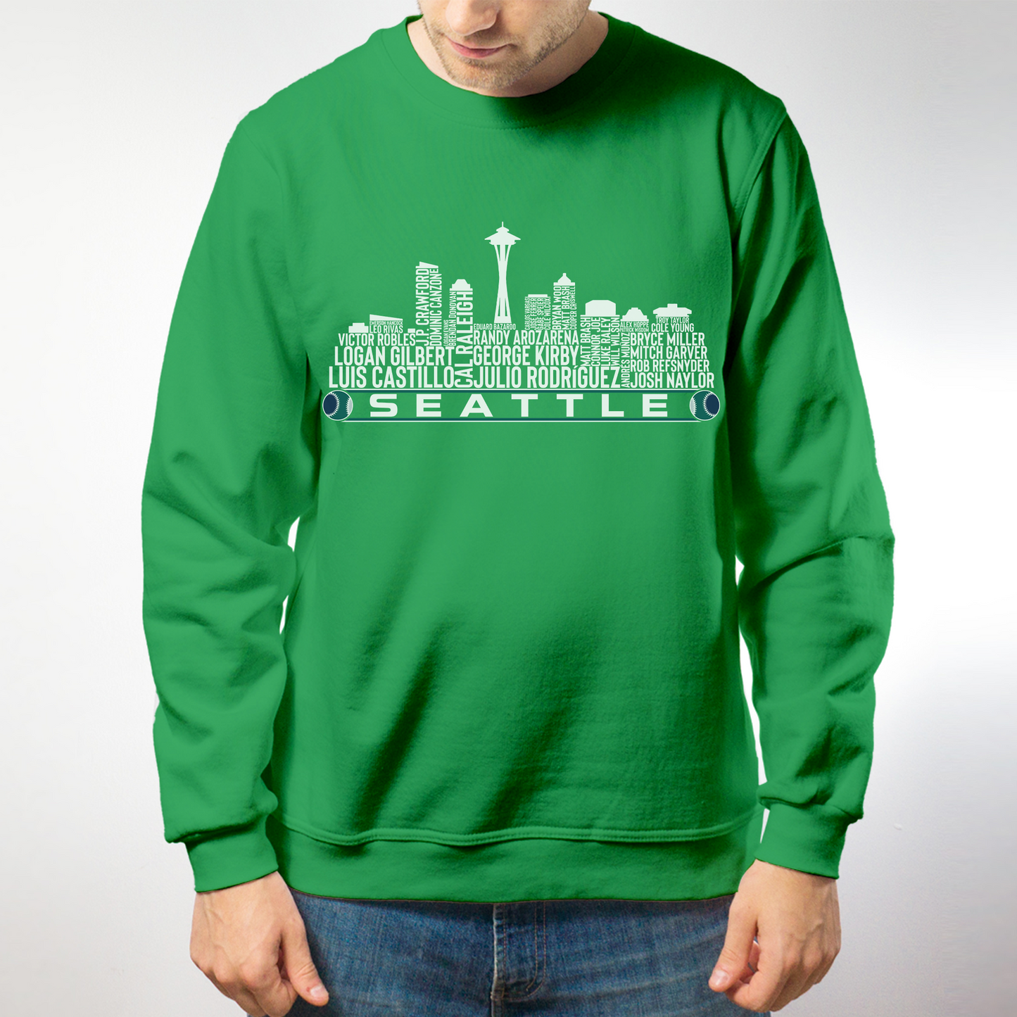 Seattle Baseball Team Current Roster Seattle City Skyline Shirts