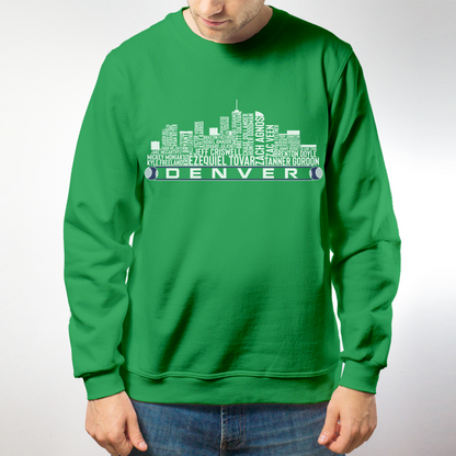 Denver Baseball Team Current Roster Denver City Skyline Shirts