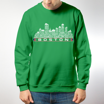 Boston Baseball Team Current Roster Boston City Skyline Shirts