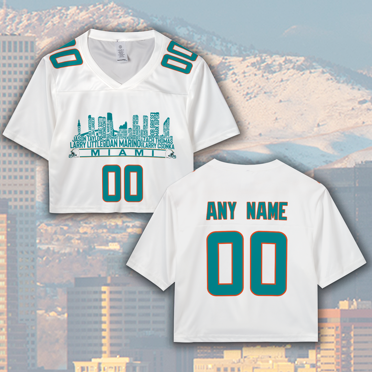 Miami Jersey Custom Football Greatest Of All Time Team Legends Miami City Skyline Jersey Shirt Personalized Embroidery Name Number