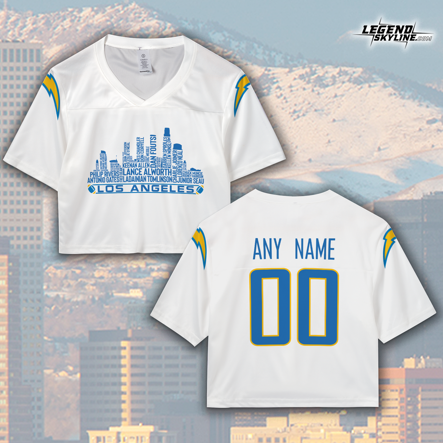 Los Angeles C Jersey Custom Football Greatest Of All Time Team Legends Los Angeles City Skyline Jersey Shirt Personalized Embroidery Name Number