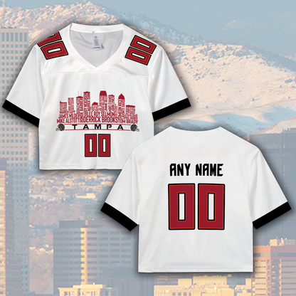 Tampa Bay Custom Football Greatest Of All Time Team Legends Tampa Bay City Skyline Jersey Shirt Personalized Embroidery Name Number