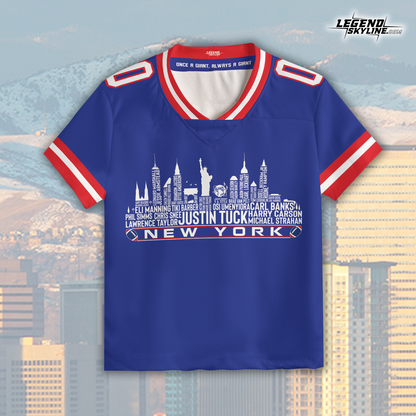New York Jersey Custom Football Greatest Of All Time Team Legends New York City Skyline Jersey Shirt Personalized Embroidery Name Number