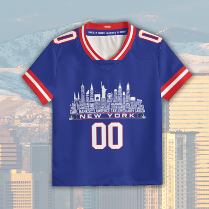 New York Jersey Custom Football Greatest Of All Time Team Legends New York City Skyline Jersey Shirt Personalized Embroidery Name Number