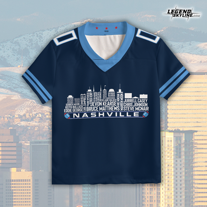 Tennessee Custom Football Jersey Greatest Of All Time Team Legends, Tennessee City Skyline Shirt, Personalized Embroidery Name Number