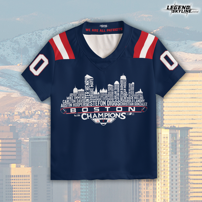 New England Custom Jersey Champions LX Football 2026 Bowl Dream Team Boston Skyline Personalized Embroidery Name Number
