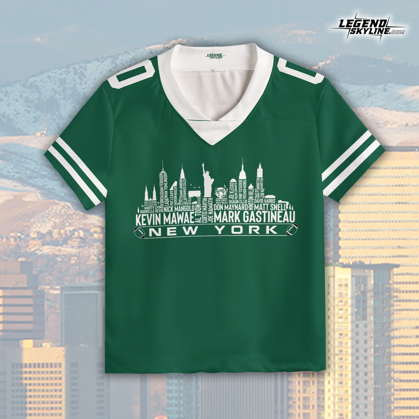 New York Jersey Custom Football Greatest Of All Time Team Legends New York City Skyline Jersey Shirt Personalized Embroidery Name Number