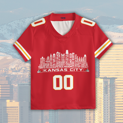 Kansas Jersey Custom Football Greatest Of All Time Team Legends Kansas City Skyline Jersey Shirt Personalized Embroidery Name Number