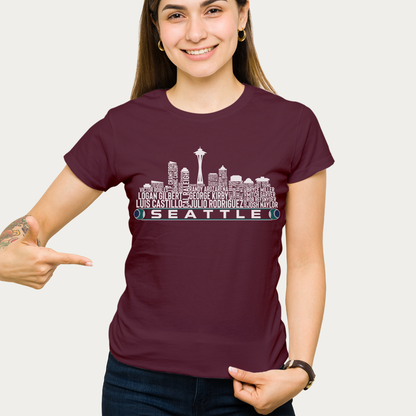 Seattle Baseball Team Current Roster Seattle City Skyline Shirts
